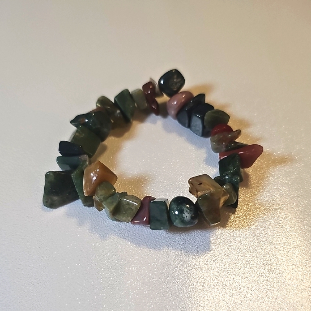 Elegant & Vintage Multicolor Natural Stone Stretchy Bracelet.